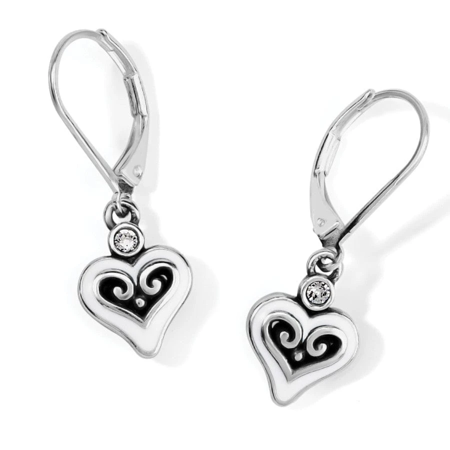 Alcazar Blanc Heart Leverback Earrings 1 Alcazar Blanc Heart Leverback Earrings