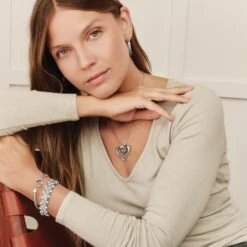 Alcazar Duet Heart Necklace -Moonlink Jewelry Shop alcazar duet heart necklace silver 2