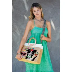 Best Pals East West Burlap Tote -Moonlink Jewelry Shop best pals east west burlap tote multi 4