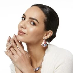 Blossom Hill Rouge Post Drop Earrings -Moonlink Jewelry Shop blossom hill rouge post drop earrings red multi 3