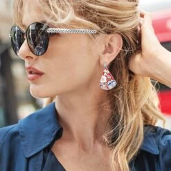 Blossom Hill Rouge Post Drop Earrings -Moonlink Jewelry Shop blossom hill rouge post drop earrings red multi 4
