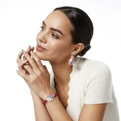 Blossom Hill Rouge Stretch Bracelet -Moonlink Jewelry Shop blossom hill rouge stretch bracelet red multi 2