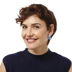 Blue Moon Post Drop Earrings -Moonlink Jewelry Shop blue moon post drop earrings silver blue 2