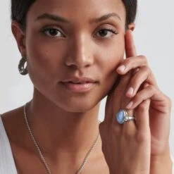 Blue Moon Ring -Moonlink Jewelry Shop blue moon ring silver blue 2