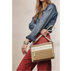 Brooklyn Straw Cross Body Organizer -Moonlink Jewelry Shop brooklyn straw cross body organizer wheat white 5