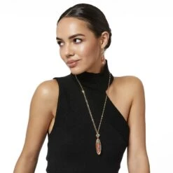 Colormix Jewel Mid Necklace -Moonlink Jewelry Shop colormix jewel mid necklace gold multi 2