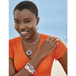 Colormix Reversible Necklace -Moonlink Jewelry Shop colormix reversible necklace silver multi 4