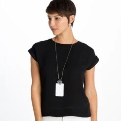 Contempo Heart Badge Clip Necklace -Moonlink Jewelry Shop contempo heart badge clip necklace silver 3 64059fb4 e9f7 4149 a22a 5e3cc7d7983f