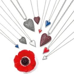 Dazzling Love Petite Necklace -Moonlink Jewelry Shop dazzling love petite necklace silver blue 3