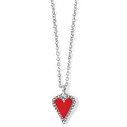 Dazzling Love Petite Necklace -Moonlink Jewelry Shop dazzling love petite necklace silver red 0