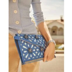 Elaine Soft Clutch -Moonlink Jewelry Shop elaine soft clutch canyon blue 3