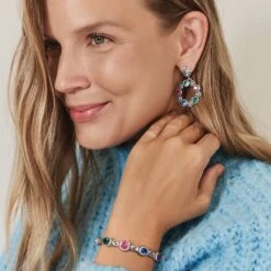 Elora Gems Bar Bracelet -Moonlink Jewelry Shop elora gems bar bracelet silver multi 2 edb07aa5 8f37 40c7 b975 6b6553d6c3a5