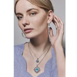 Elora Gems Flower Necklace 5 Elora Gems Flower Necklace -Moonlink Jewelry Shop elora gems flower necklace silver multi 2