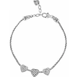 Enchanted Hearts Anklet -Moonlink Jewelry Shop enchanted hearts anklet silver 1