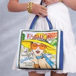 Fashionista Santorini Medium Tote -Moonlink Jewelry Shop fashionista santorini medium tote multi 3