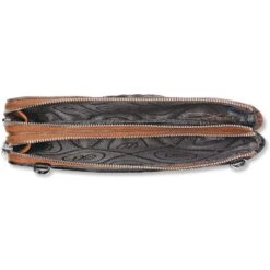 Ferrara Duet Zip Pouch -Moonlink Jewelry Shop ferrara duet zip pouch black brown 1