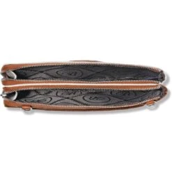 Ferrara Duet Zip Pouch -Moonlink Jewelry Shop ferrara duet zip pouch brown white 1