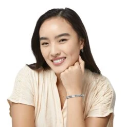 Footprints Hinged Bangle -Moonlink Jewelry Shop footprints hinged bangle silver 3