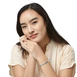 Footprints Hinged Bangle -Moonlink Jewelry Shop footprints hinged bangle silver 4