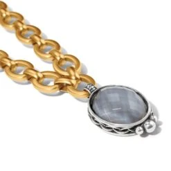 Golden Moon Short Necklace 6 Golden Moon Short Necklace -Moonlink Jewelry Shop golden moon short necklace gold gray 2