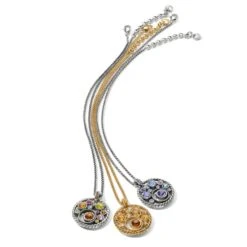 Halo Gems Necklace 7 Halo Gems Necklace -Moonlink Jewelry Shop halo gems necklace silver multi 3