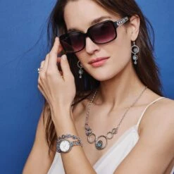 Halo Radiance Statement Necklace -Moonlink Jewelry Shop halo radiance statement necklace silver tanzanite 2 3070033a 875f 43d1 aac6 8227183c14cb