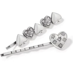 Hearts Ablaze Bobby Pins -Moonlink Jewelry Shop hearts ablaze bobby pins silver 2