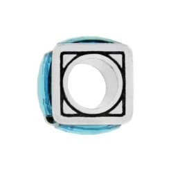 Ice Cube Bead -Moonlink Jewelry Shop ice cube bead silver aqua 1