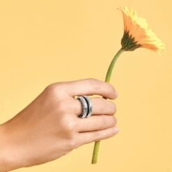 Inner Circle Double Ring -Moonlink Jewelry Shop inner circle double ring silver 3