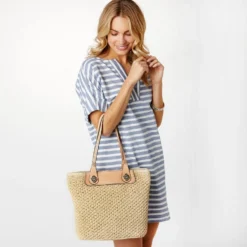 Lena Straw Tote -Moonlink Jewelry Shop lena straw tote natural 3