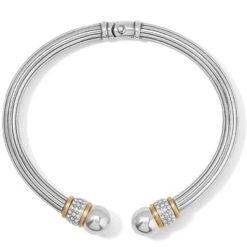 Meridian Open Hinged Bangle -Moonlink Jewelry Shop meridian open hinged bangle silver gold 1
