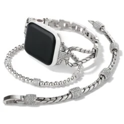 Meridian Watch Band -Moonlink Jewelry Shop meridian watch band silver 3