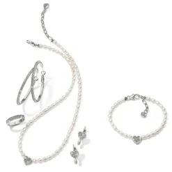 Meridian Zenith Heart Pearl Necklace -Moonlink Jewelry Shop meridian zenith heart pearl necklace silver pearl 3