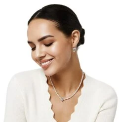 Meridian Zenith Heart Pearl Necklace -Moonlink Jewelry Shop meridian zenith heart pearl necklace silver pearl 4