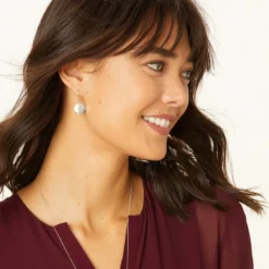 Mingle Disc French Wire Earrings 5 Mingle Disc French Wire Earrings -Moonlink Jewelry Shop mingle disc french wire earrings silver 2