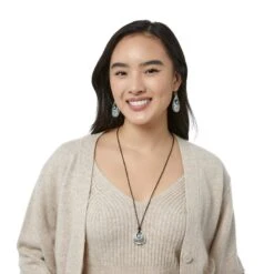 Mosaic Paseo Teardrop Necklace -Moonlink Jewelry Shop mosaic paseo teardrop necklace silver 4