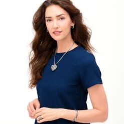 Neptune's Rings Convertible Reversible Heart Necklace -Moonlink Jewelry Shop neptune s rings convertible reversible heart necklace silver 5