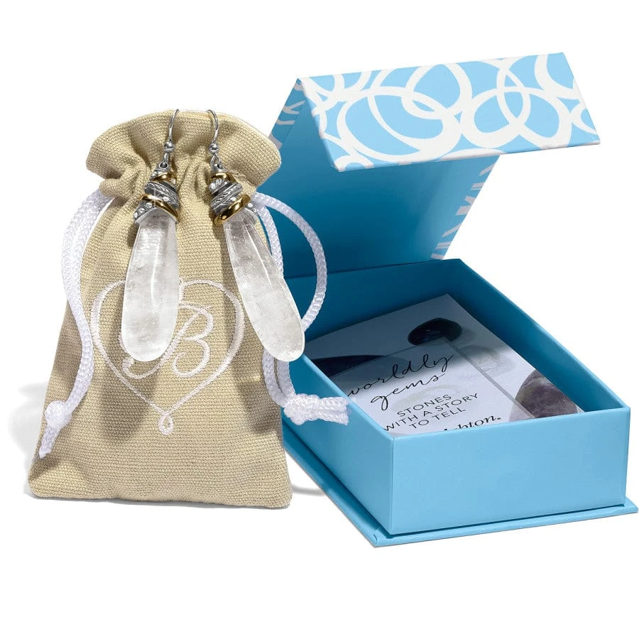 Neptune's Rings Pyramid Crystal French Wire Earrings 2 Neptune's Rings Pyramid Crystal French Wire Earrings - Image 2