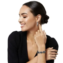 Pebble Dot Onyx Cabochon Reversible Bracelet -Moonlink Jewelry Shop pebble dot onyx cabochon reversible bracelet black gold 3