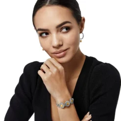 Pebble Dot Onyx Cabochon Reversible Bracelet -Moonlink Jewelry Shop pebble dot onyx cabochon reversible bracelet black gold 4