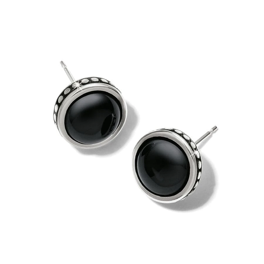 Pebble Dot Onyx Post Earrings 2 Pebble Dot Onyx Post Earrings - Image 2