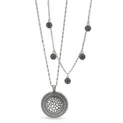 Pebble Round Droplet Necklace -Moonlink Jewelry Shop pebble round droplet necklace silver 3