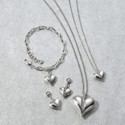 Precious Heart Petite Necklace -Moonlink Jewelry Shop precious heart petite necklace silver 2