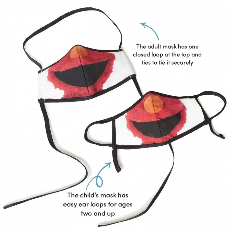 Sesame Street Elmo Adult/Child Face Mask (2 Pack) 2 Sesame Street Elmo Adult/Child Face Mask (2 Pack) - Image 2